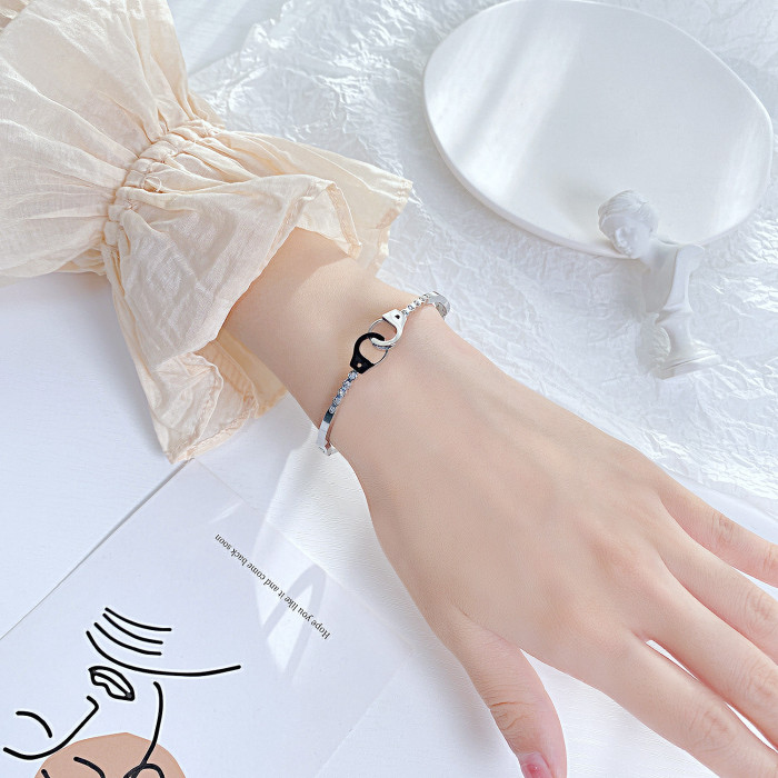 Dropshipping Adjustable Bracelet Women Handcuffs Stainless Steel Couple Bracelet Wrist Jewelry Gifts