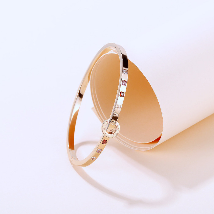 3 Colors Gold Love Letter Bracelets Simple Europe Style Zinc Alloy Bracelets For Women Bangles Jewelry Gifts Drop Shipp