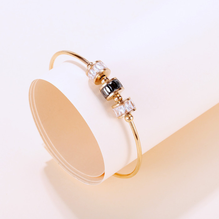 Lady Jewelry New Women's Gold Small Waist Bracelet Simple Colored Gold Screw Bracelet