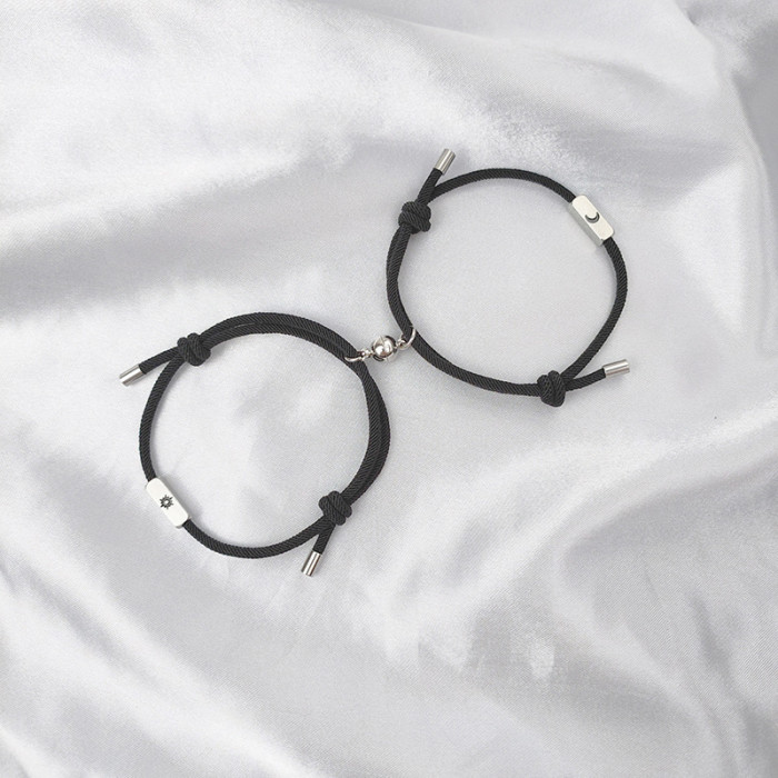 Stainless Steel Sun and Moon Magnet Suction Couple Bracelet Ornament Wholesale jewelry