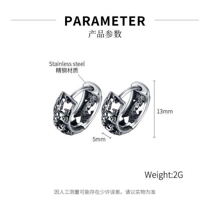 Man Stainless Steel Small Hoops Earring Piercing Ear Cartilage Tragus Simple Thin Circle Anti-allergic Ear Buckle