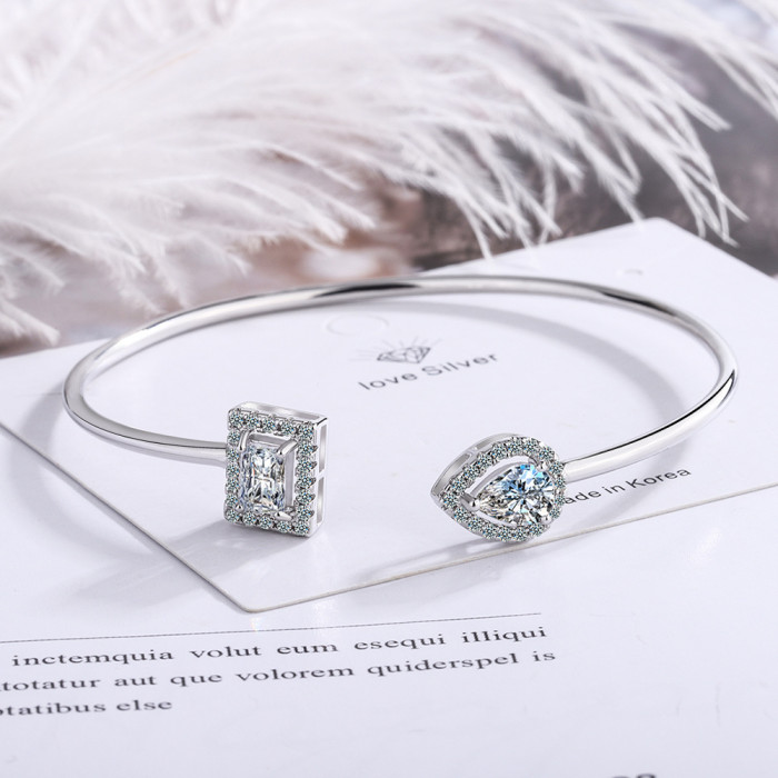 Luxuriously Women Wedding Party Adjustable Opening Bracelet Cubic Zirconi Bracelets Bangles Jewelry Gifts 187