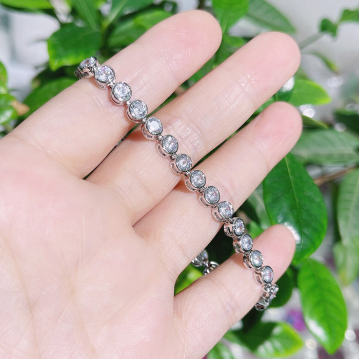 Brand Luxury Classic AAA Cubic Zircon Round Fashion Bracelets For Woman Popular Wedding Party Birthday Gift qx137