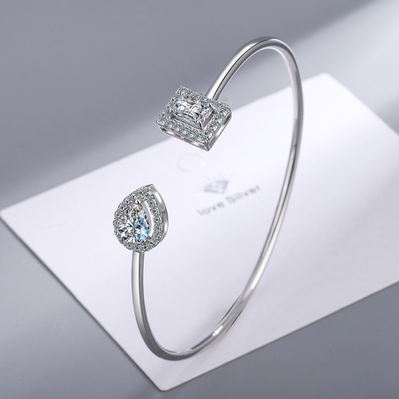 Luxuriously Women Wedding Party Adjustable Opening Bracelet Cubic Zirconi Bracelets Bangles Jewelry Gifts 187