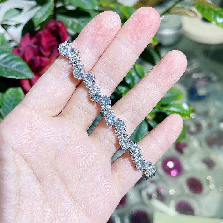 Luxury silver Color Chain Link Bracelet for Women Ladies Shining AAA Cubic Zircon Crystal Jewelry 139