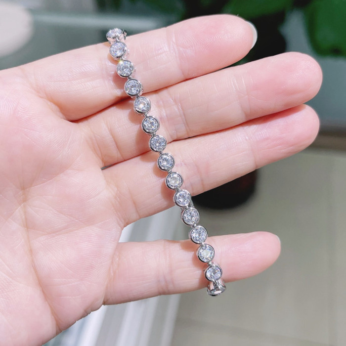 Brand Luxury Classic AAA Cubic Zircon Round Fashion Bracelets For Woman Popular Wedding Party Birthday Gift qx137