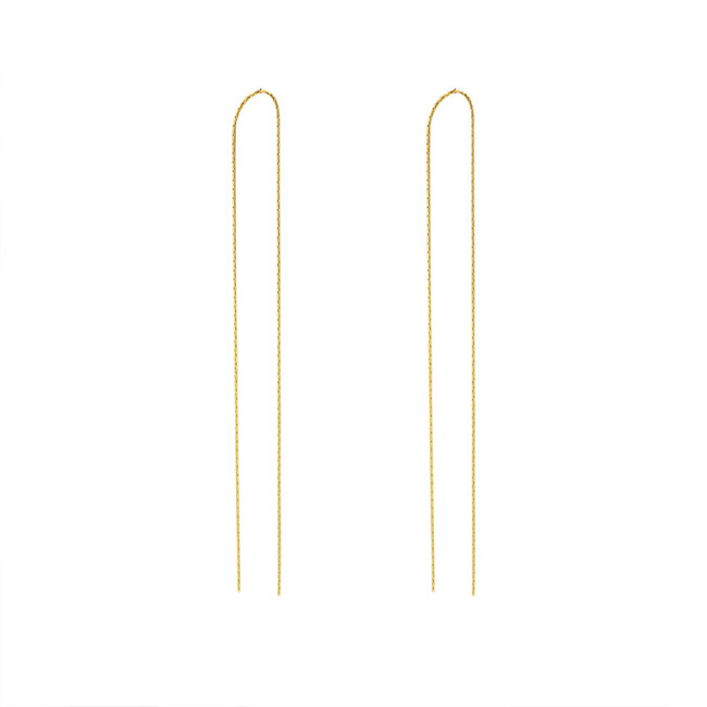 Double Line Simple Bar Long Tassel Chain Drop Dangle Earrings Silver Gold Color Fashion Jewelry Earring For Women Party