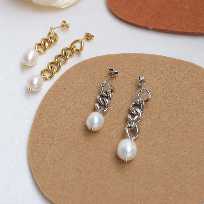 Simulated Pearl Drop Earrings For Women Gold Color Long Chain Earring Female Party Jewelry Gift