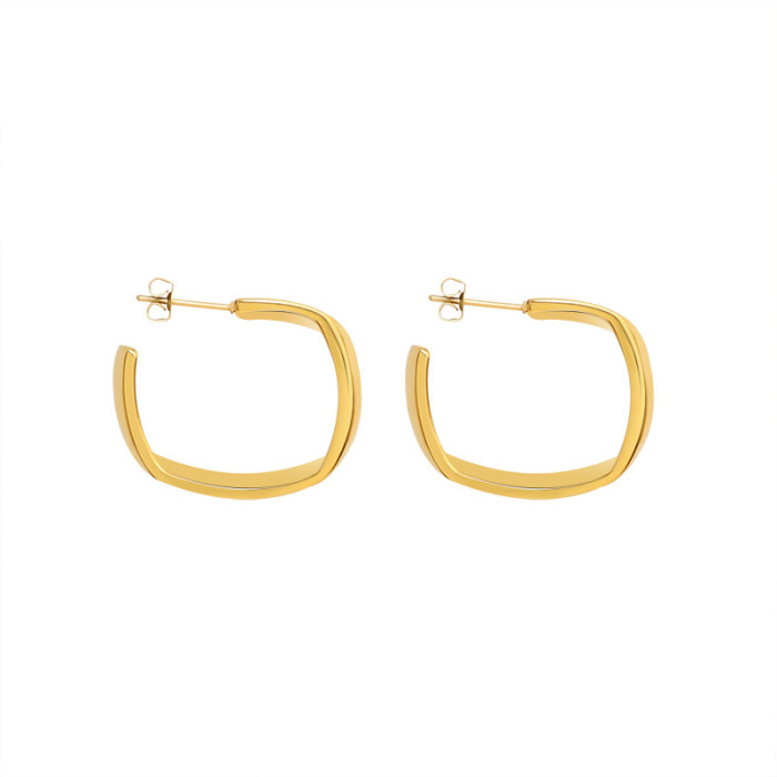 Vintage Gold Small Square Hoop Earrings for Women Geometric Handmade Earrings Bride Girl Party Wedding Jewelry Gift