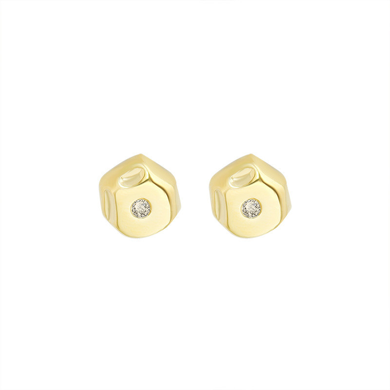 Fashion Minimalist Wave Round Korean Stud Earrings Exquisite Enamel Geometric Gold Color Earrings Jewelry for Girl Office