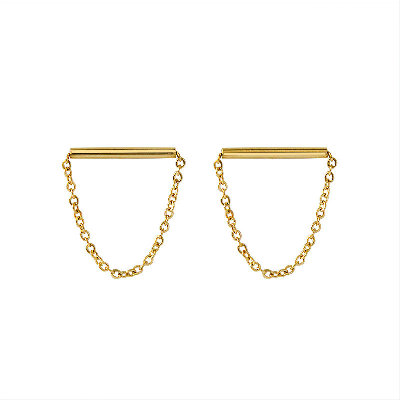 Trendy Fashion Tassel Chain U Earrings for Women Vintage Geometric Earring