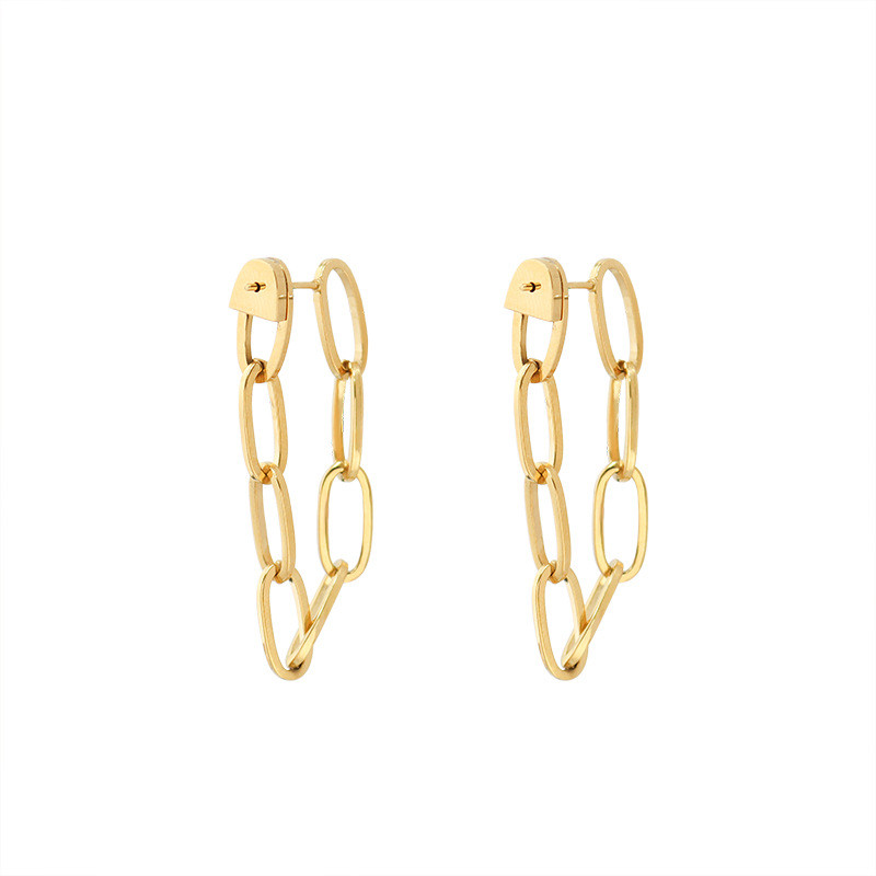 Gold Silver Color Long Chain Earrings For Women Tassel Jewelry Simple Metal Stud Earring