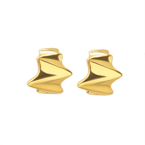 Fashion Vintage Gold Color C Shape Metal Stud Earrings For Women Geometric Statement Trendy Earings Jewelry