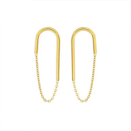 Chain U shape Drop Earrings for Women Gift Korean Jewelry Personality Hanging Dangle Earring