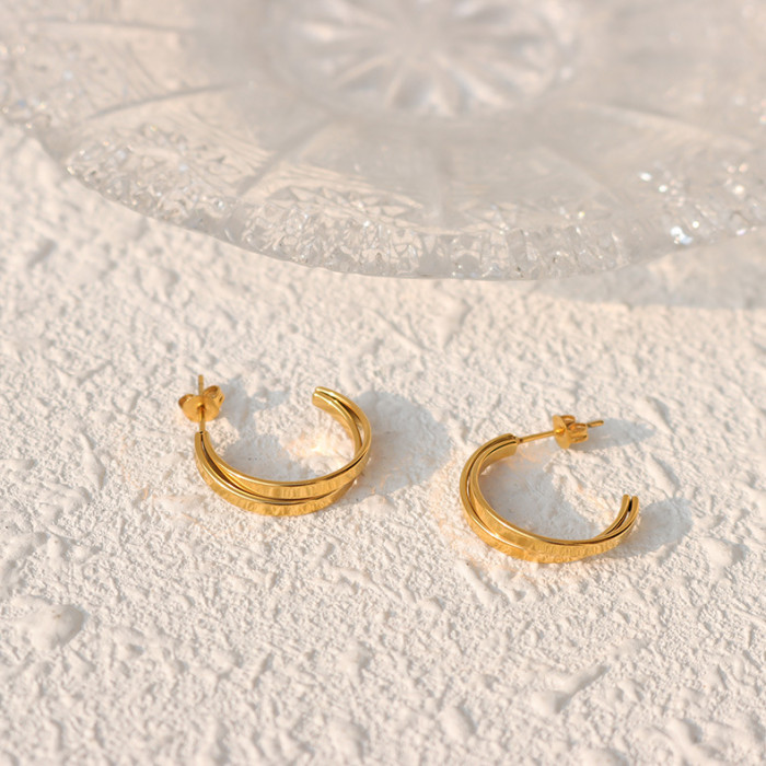 Trendy Simple Double Circle Hoop Earrings For Women Girl Gold Circle Round Minimalist Earrings 2022 NEW Party Jewelry Gift