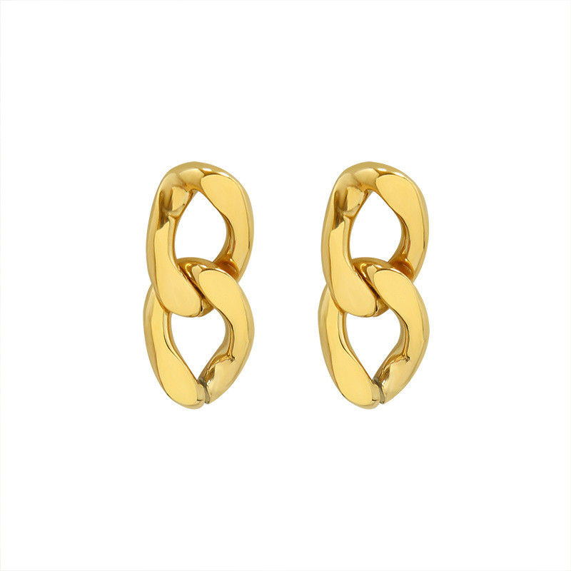 Korean Fashion Dangle Earrings For Women Charm Pendant Long Geometric Drop Earring Punk Style Thick Link Chain Jewelry Gift