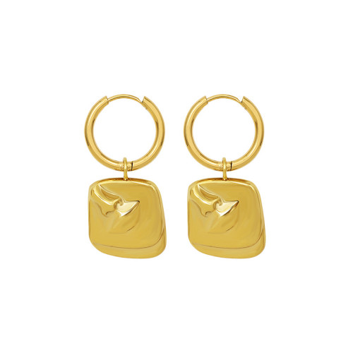 Face Pattern Stud Earrings Geometric Round Square Hanging Pendant Hoop Earring for Women Ear Buckle Retro Jewelry