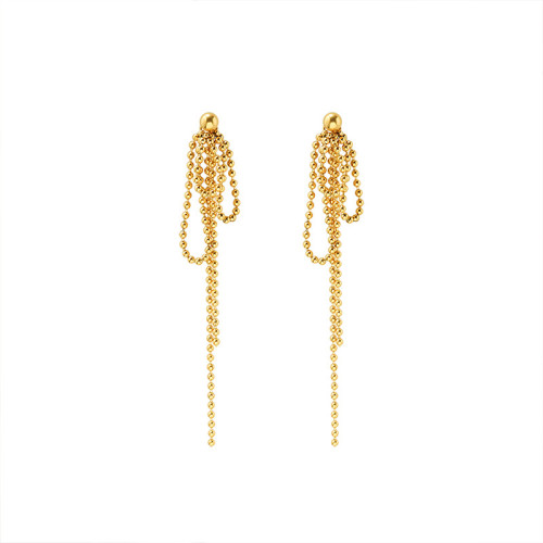 Long Beads Chain Tassel Drop Earrings For Women Gorgeous Chains Dangle Earrings Piercing Jewel