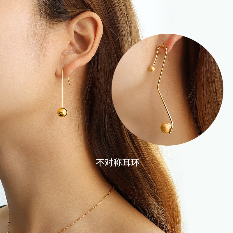 Ball Dangle Earrings Rose Gold Color Dot Earings Drop Earrings for Women Long Earring Jewelry