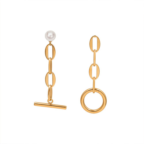Baroque Freshwater Pearl Dangle Earrings Genuine Natural Pearl Long Chain Dangles Gold Dainty Bridesmaid Drop Earring