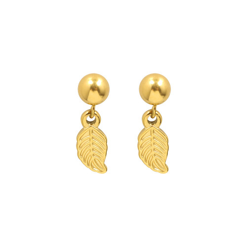 Luxury Real Gold Plated Leaves Tassel Stud Earrings for Women Delicate Micro Inlaid Cubic Zircon Wedding Pendant Jewelry