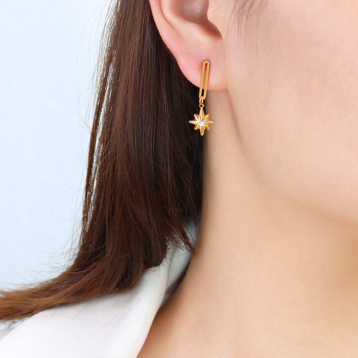 Trendy Women Dangle Earrings Bracelet New Star Earrings Long Pendant Fashion Korean Elegant Simple Jewelry for Girl