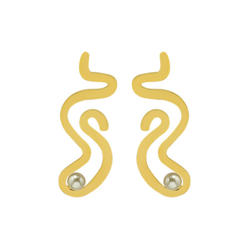 Geometric Twist  Earrings Stud Gold Color Infinity Earrings Irregular Wave Line Cross Metal Women
