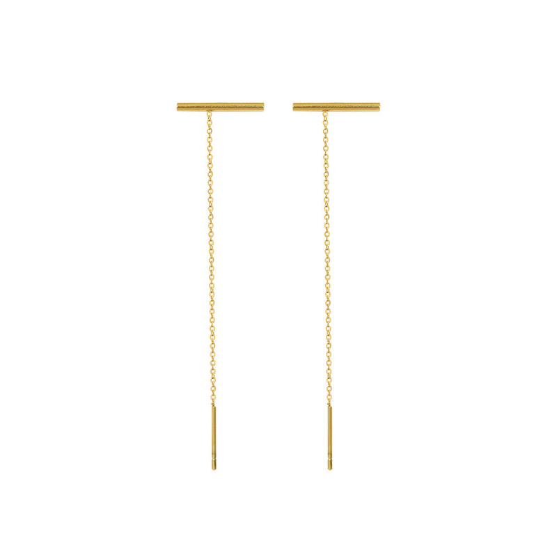 Line Simple Bar Long Tassel Chain Drop Dangle Earrings Silver Gold Color Fashion Jewelry Earring For Women Party