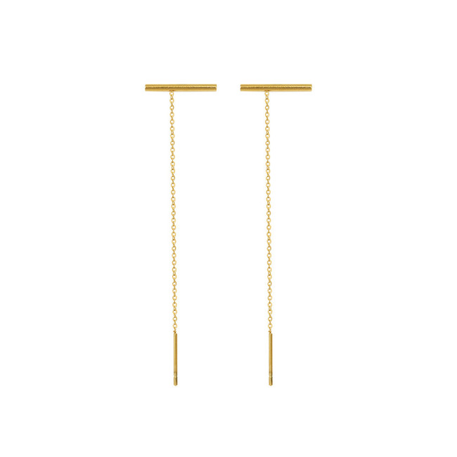 Line Simple Bar Long Tassel Chain Drop Dangle Earrings Silver Gold Color Fashion Jewelry Earring For Women Party
