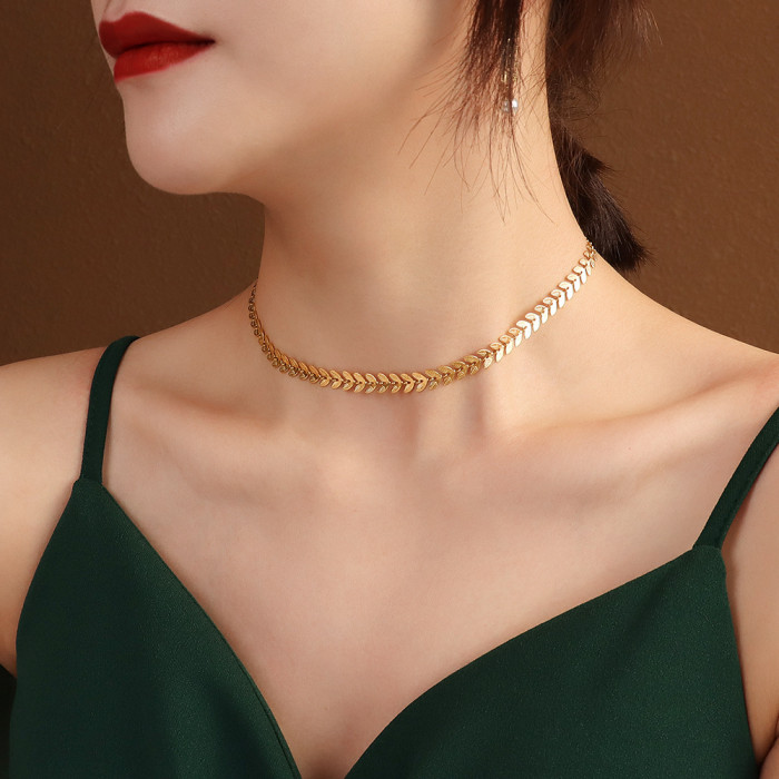 Elegant Gold Color Ear Wheat Bracelet For Women Korean Fashion No Fade Stainless Steel Female Charm Bracelet Chain Jewelry