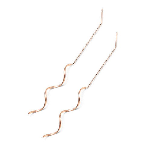 Minimalist Geometric Wave line Dangle Drop Earrings for Women Long Tassel Accessories Jewelry