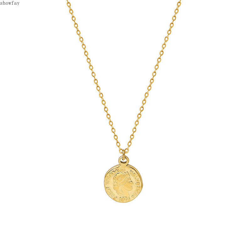 Queen Elizabeth Portrait Necklaces For Women Coin Medallion Pendant Long Necklaces Vintage Jewelry
