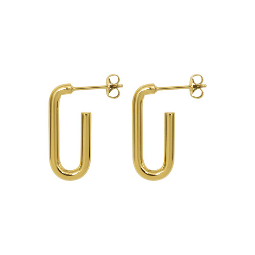 Fashion U Shape Lightning Circle Hollow Hoop Earrings for Women Punk Gold Plated Geometric Twisted Earrings Piercing Jewelry