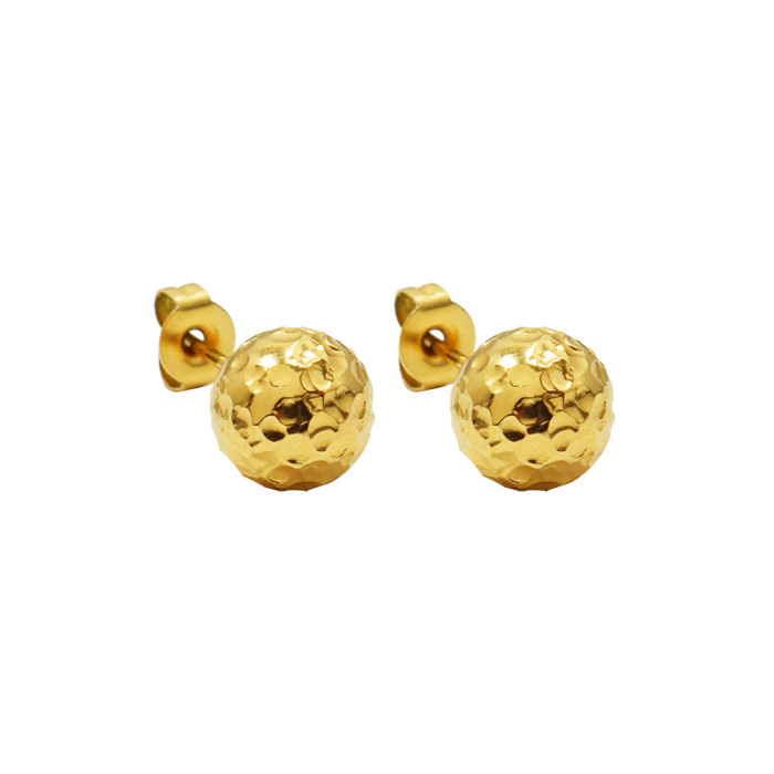 Cute Ball Earrings Amazing Gold Color Women Round Stud Earrings Women Jewelry
