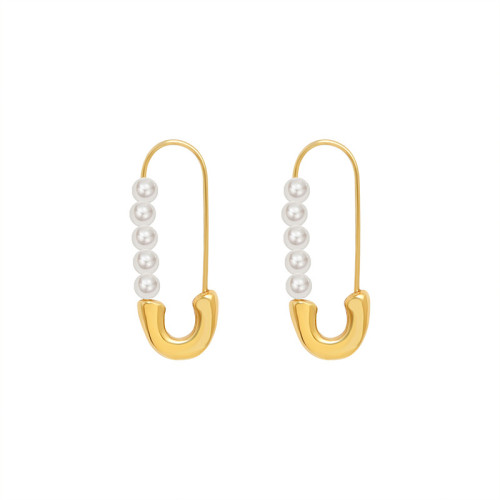 New Design Pearl Irregular Pin Hoop Earring for Woman Fashion Korean Jewelry Luxury Sexy Girl's Party Wear Earrings