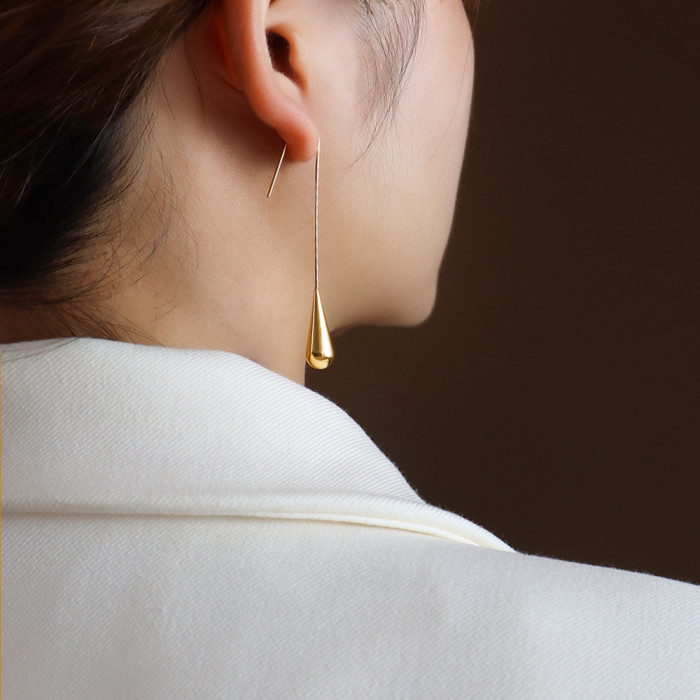 Minimalist Chic Earrings for Women Long Stick Waterdrop Hook Earring Ladies Party Show Gifts Jewelry Dropship