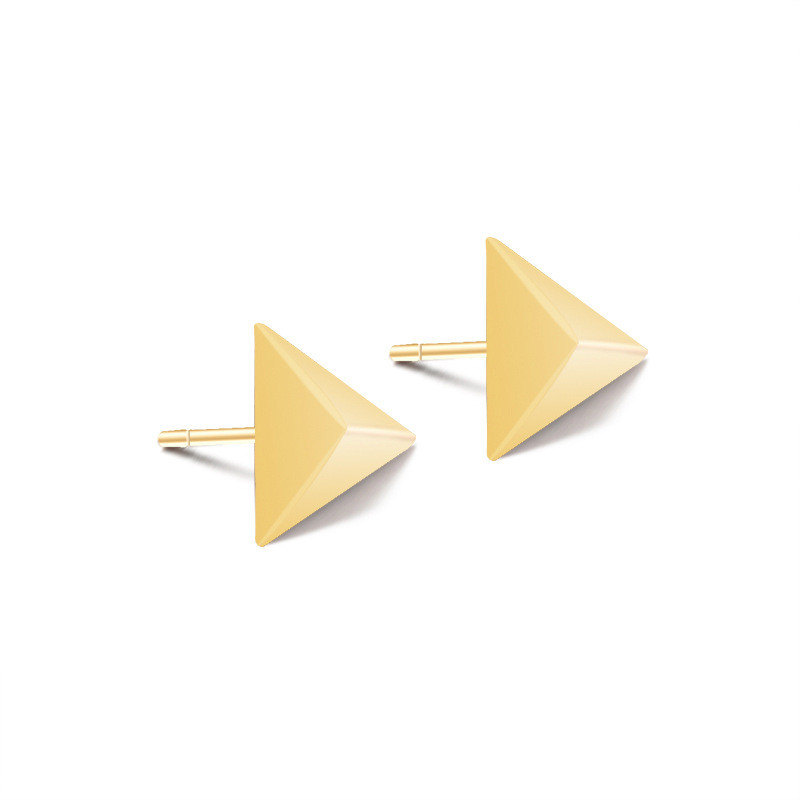 Fashion 3D Geometry Triangle Earrings Triangular Pyramid Stud Earrings for Women