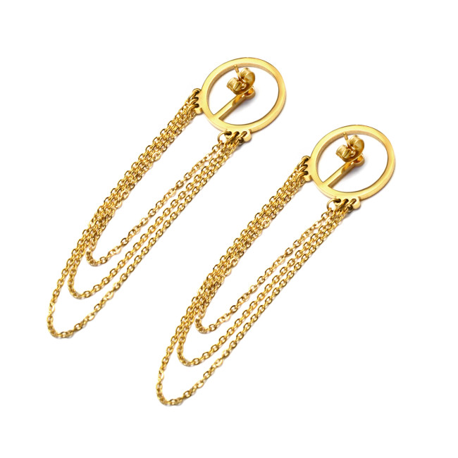 Ball Multi Layer Chain Tassel Earrings Buckle Hinged Circle Layered Cable Chains Women Drop Earrings