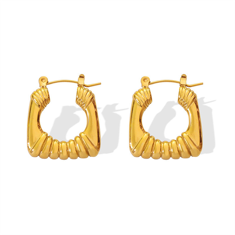 Gold Silver Color Small Hoop Earrings Thread 2022 Trend Fashion Women Simple Hoop Earrings Model