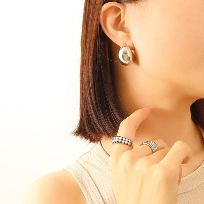 Punk Moon Stud Earrings Minimalist Geometric Shape For Women Birthday Party Fine Jewelry Accessories