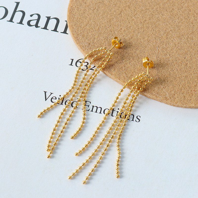 Tassel Crystal Long Stud Earrings Fashion Gold Silver Color Hanging Chain Bride Earring For Women Party Wedding