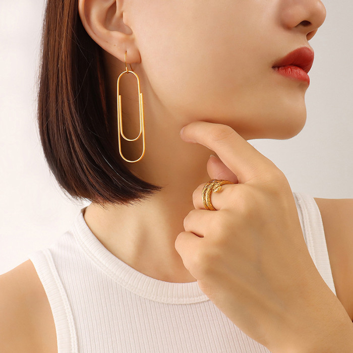 Safety Pin Dangle Earrings K-pop Accessories Paper Clip Earrings Hanger Earrings Holder For Earring For Women Men Cool Stuff
