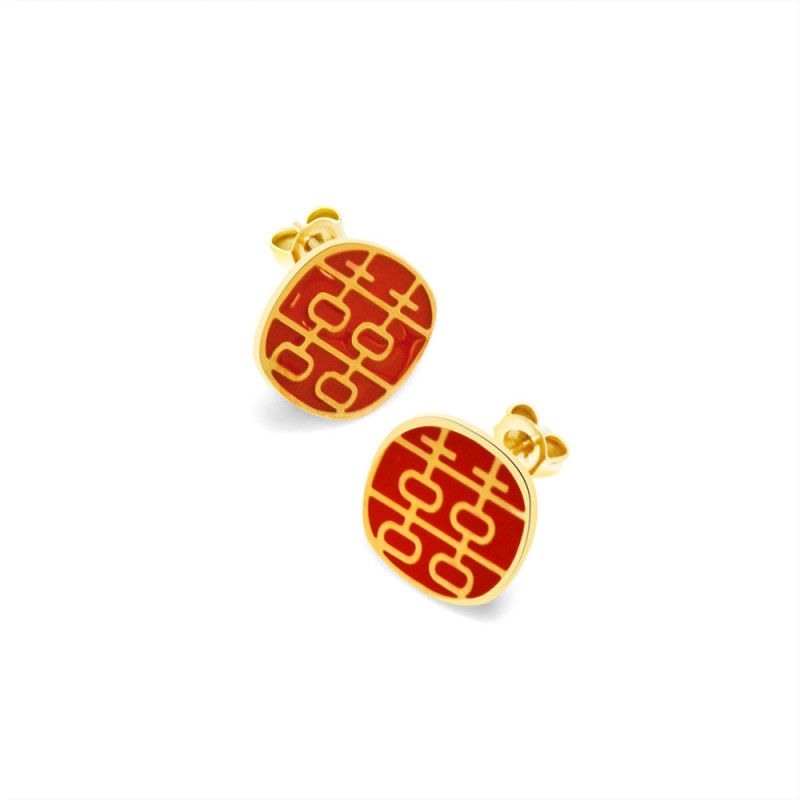 Chinese Word Red Congratulations Round Xi Drop Earrings New Trendy Earrings Jewelry Accessories