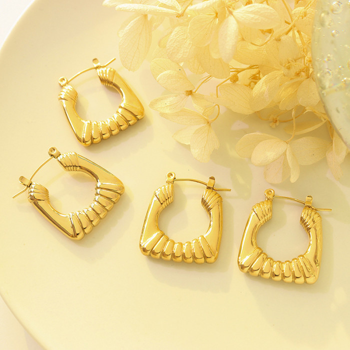 Gold Silver Color Small Hoop Earrings Thread 2022 Trend Fashion Women Simple Hoop Earrings Model