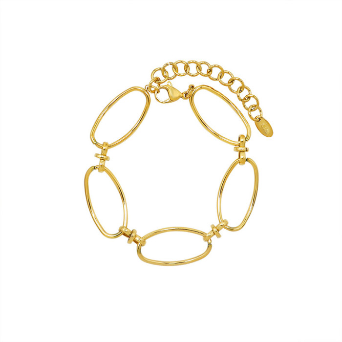 Ashion Retro Chain Bracelet Earring Necklace Set for Women Men Splicing Chain Bracelet Jewelry Gifts Wholesale