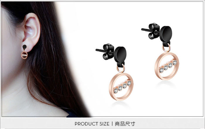 Circle Cubic Zircon Dangle Earrings For Women Wedding Jewelry