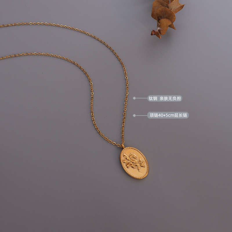 Birth Mother Flower Neckalce 2022 New Month Necklace For Women Gift For Mom Gold Color Oval Pendant Necklace Collar Girl Jewelry