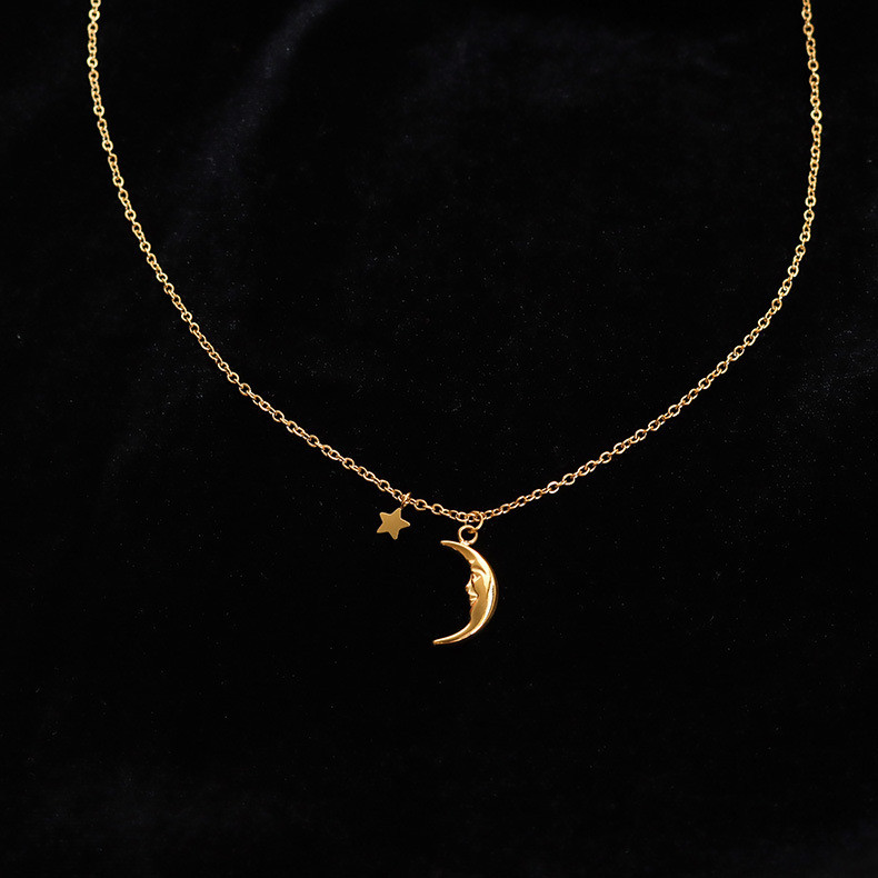 Star Necklace Woman Sexy Clavicle Chain Moon Pendant Gift for Friends High Jewelry