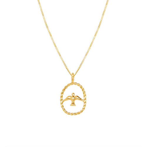 Fashion Hollow Out Swallow Pendant Necklace Korean Charm Gold Silver Color Clavicle Chain Charming Women's Jewelry Gift