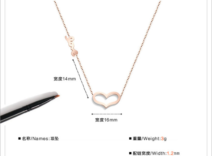 316L Stainless Steel Necklace LOVE Heartbeat Simple Fashion Female Heart Shaped Pendant For Women Engagement Gift Jewelry p138